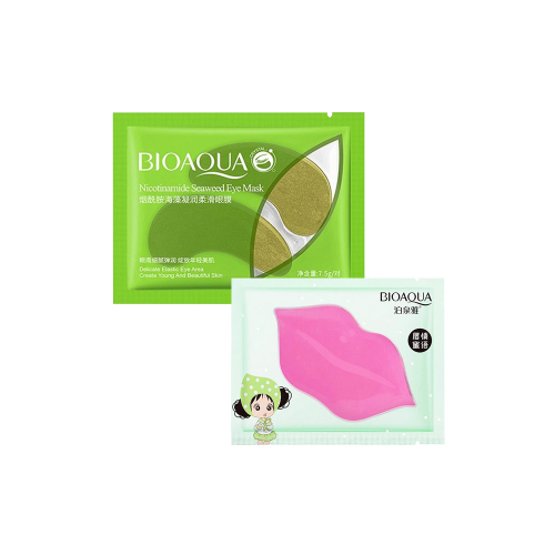 ماسک لب LIME و ماسک دور چشم NICOTINAMIDE SEAWEED بیوآکوا BIOAQUA